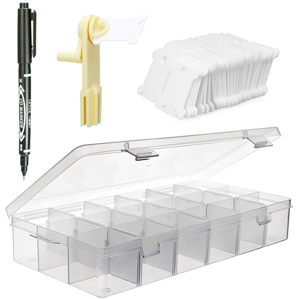 Embroidery Floss Thread - Stickgarn-Organizer mit 18 Fächern, Kreuzstich-Faden-Aufbewahrungsbox &