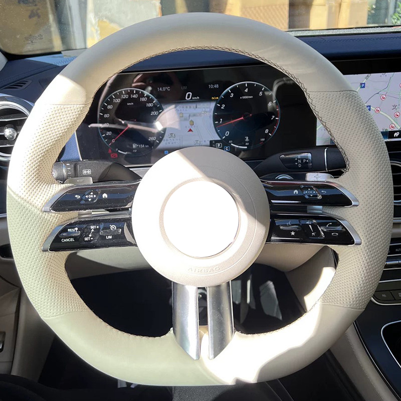 Sewing Gt - Handgenähter Auto-Lenkradbezug aus Leder für Mercedes-Benz