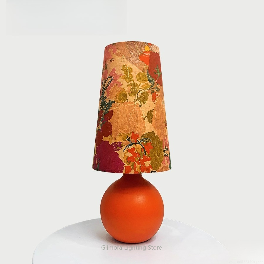 Century Textile & Sewing Supply Online Shopping - Orangefarbene Kugel-Tischlampe: UK Liberty-Stoff mit kreativem