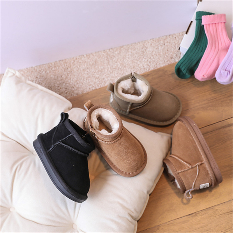 Sewing Gt - 2025 Neue Winter-Babyschneestiefel aus Leder mit