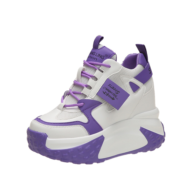 Sewing Net - 9,5CM Damen High-Platform-Sneaker Herbst Atmungsaktive Chunky