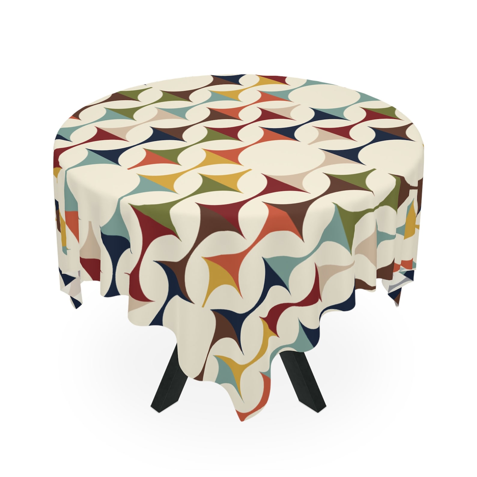 Century Textile & Sewing Supply Online Shopping - Mid-Century Modern Retro Geometrische Quadratische Tischdecke