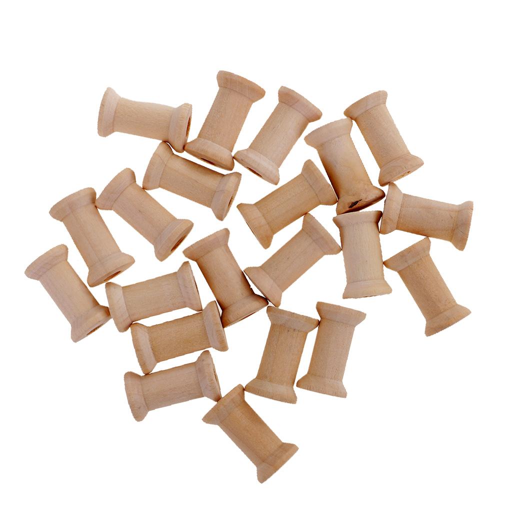 Thread Bobbins Empty - Holzspulen-Set, 20 Stück, für Kreuzstich-Zubehör, Nähgarn-Organizer