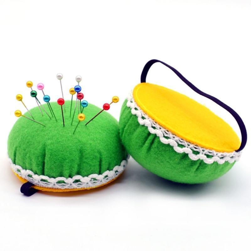Sewing Pin Cushion - 2 Stück Baumwoll-Nadelkissenbezug mit weißem Spitzenrand,