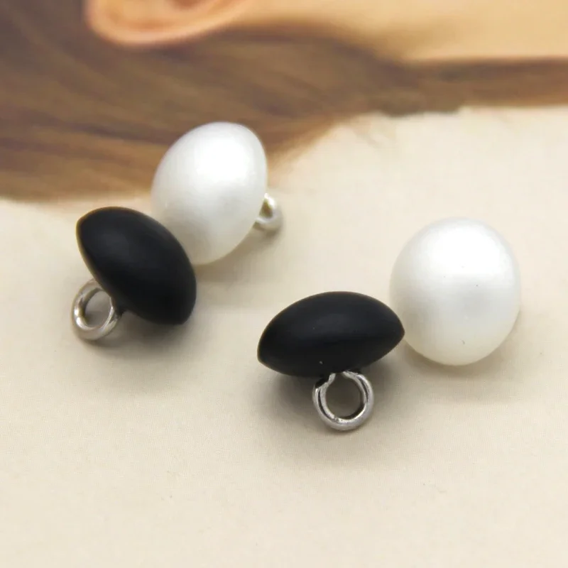 Button Hole Cutter - 20 stücke schwarz matt oval kunststoff