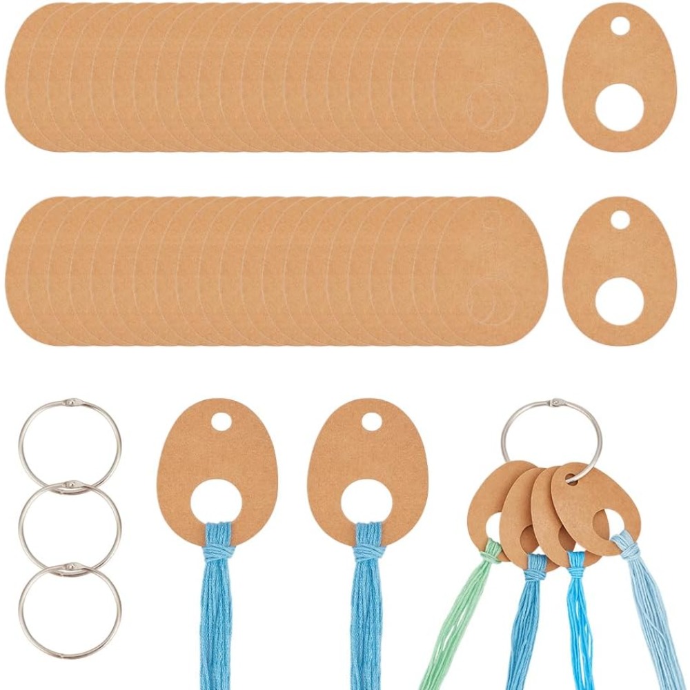 Embroidery Floss Thread - 100 Stück Tropfen-Fadentropfen aus Burlywood-Papier, Wickelfaden,