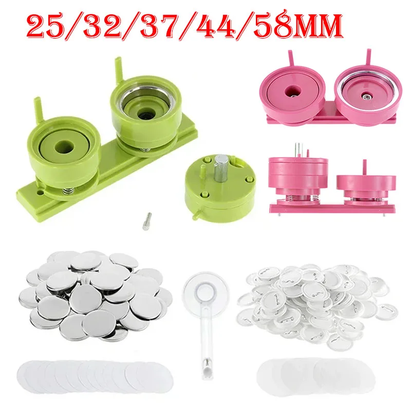 Button Hole Cutter - 100Sets 25/32/37/44/58mm Abzeichen Pin Button Maker