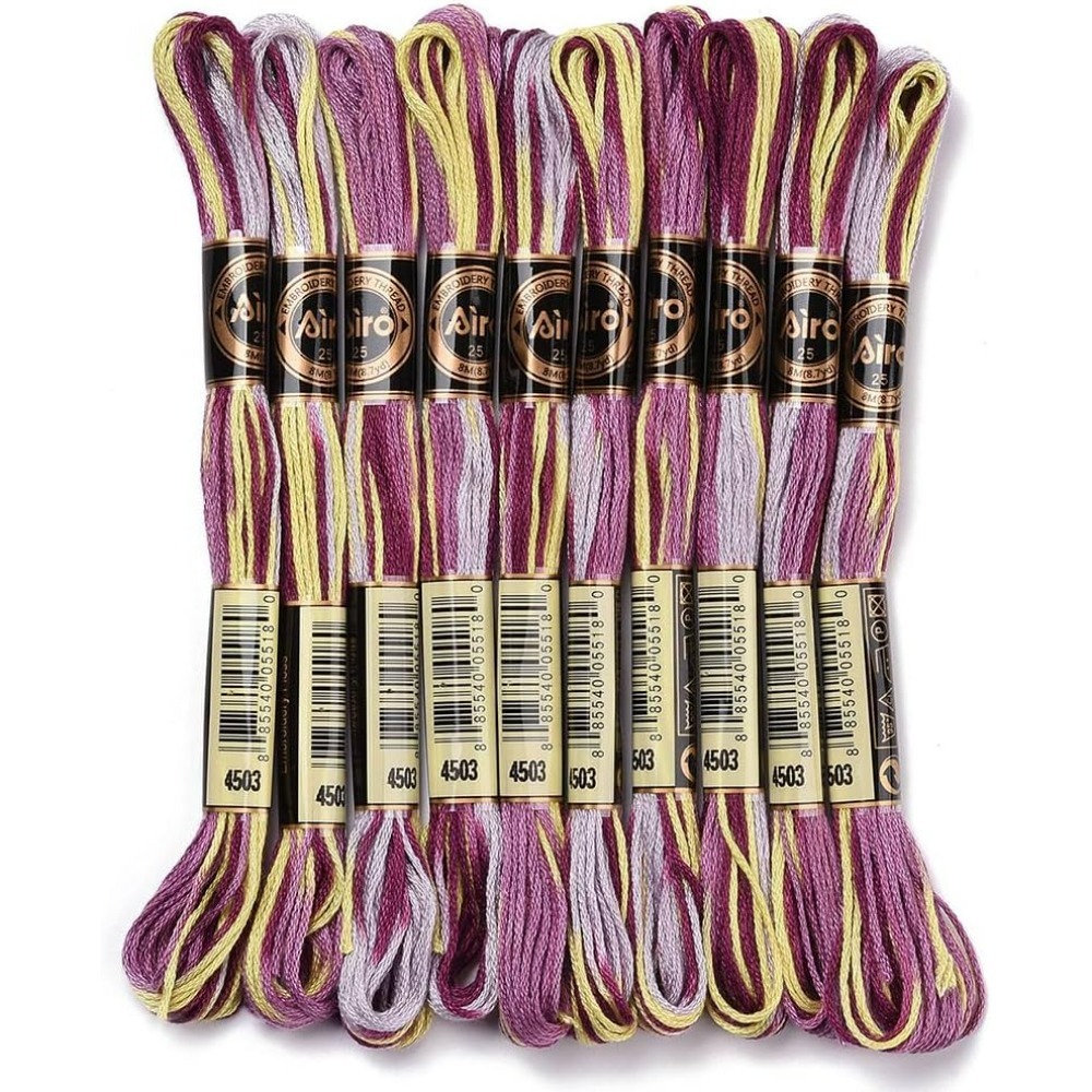 6-strängige lila bunte Stickga – Embroidery Floss Thread Bewertung und Preis