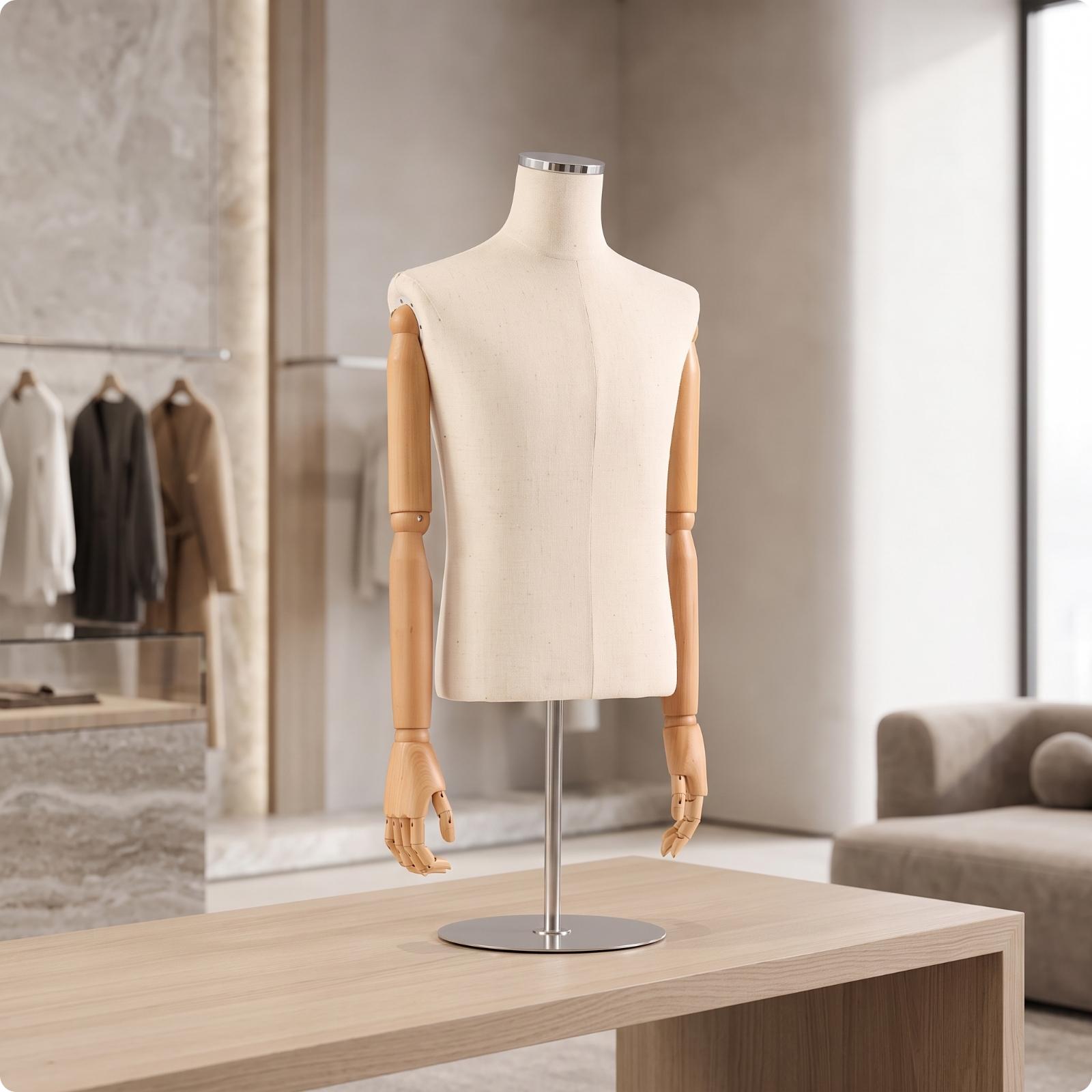 Männlicher Halbkörper-Schaufen – Dress Form Mannequin Bewertung und Preis